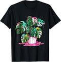 Colorful Dripping Monstera Plant Art Design T-Shirt