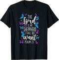 Christian Bible Verse Quote Butterfly Psalm 23 T-Shirt