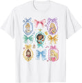 Princess and Bows Watercolor Portraits Collage T-Shirt