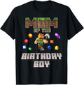 Mom of The Birthday Boy Video Gamer Pixel Number T-Shirt
