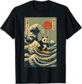 Japan Surfing Panda Kawaii Anime Great Wave