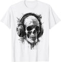 Skull with Headphones | Minimalist Design | Graphic T-Shirt