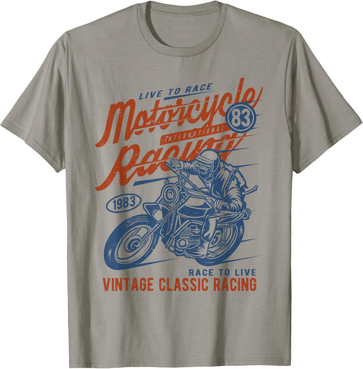 Retro Vintage Style Motorcycle Racing Distressed Design T-Shirt