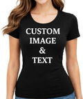 Ladies Customized Fan Tee Shirt, Design Your Own by Uploading Photos, Text, Logos Or Any Design, Custom Gifts