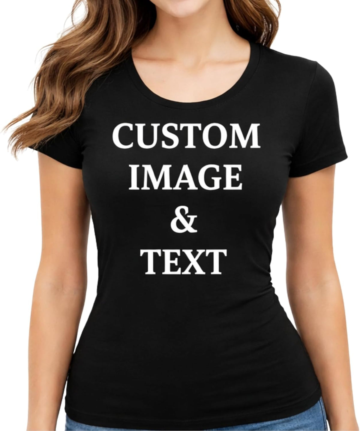 Ladies Customized Fan Tee Shirt, Design Your Own by Uploading Photos, Text, Logos Or Any Design, Custom Gifts