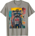 Colorful Abstract Graffiti Doodle Pop Art Raccoon Graphic T-Shirt