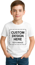 Custom Shirts for Kids Personalized Cotton T Shirts for Boys Girls Children Customized DTF Print Custom Kids Shirt Tshirt Upload Your Design Medium White Tshirt