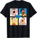Colorful Pop Art Character Grid Funny Cartoon T-Shirt