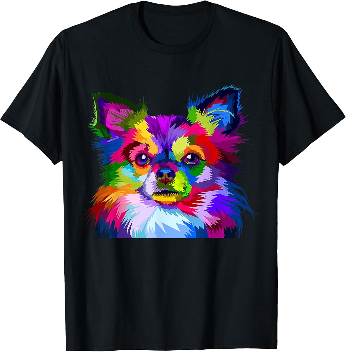 Long Hair Chihuahua Pop Art Portrait Art for Dog Owners T-Shirt