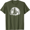 Retro Full Moon & Minimalist Pine Tree Vintage Graphic T-Shirt