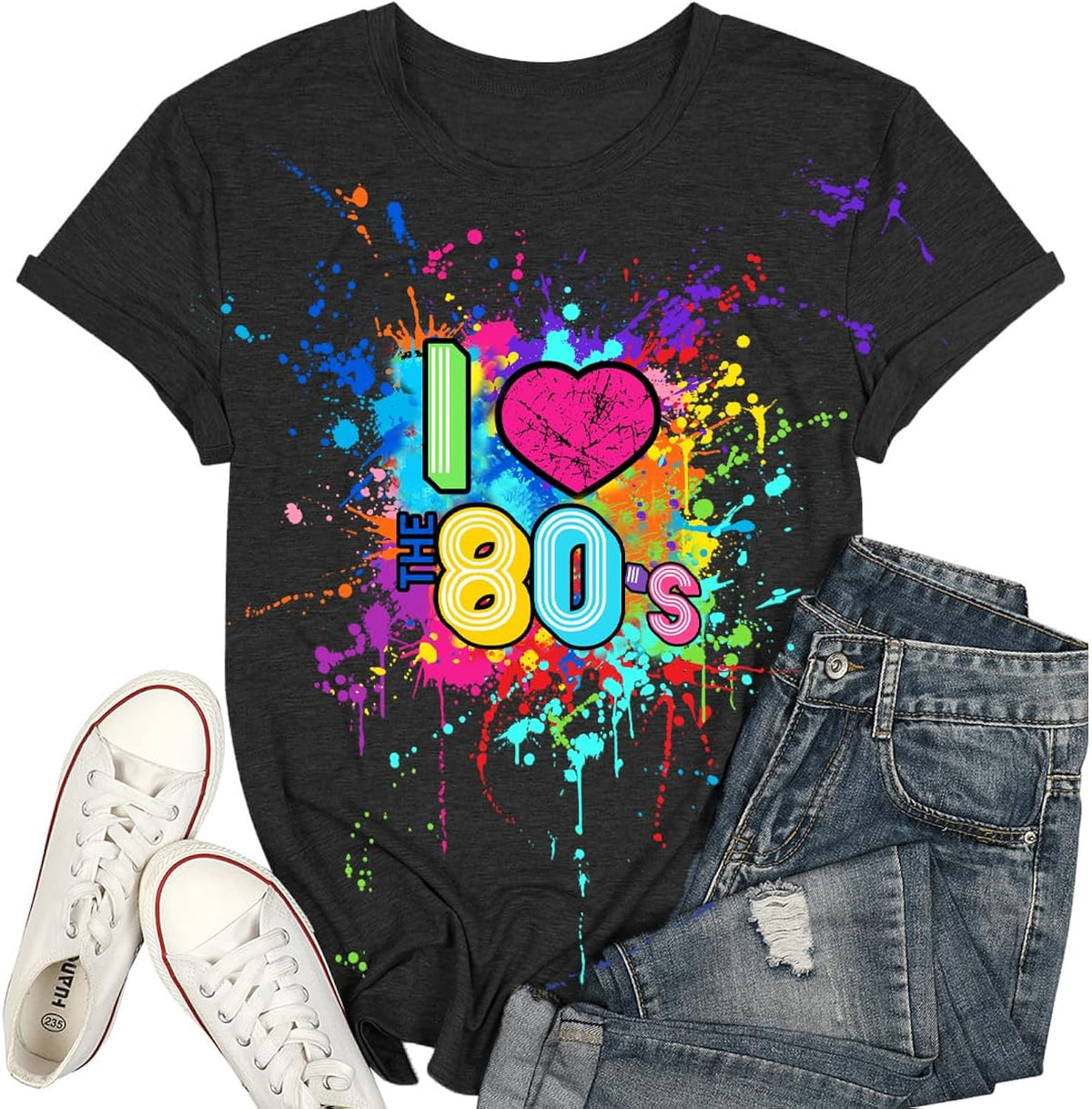 80s Shirts for Women I Love The 80s Tshirts for Girls 1980 Themed Style Outfit for Party