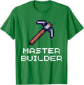 Master Builder Funny Video Game Pickaxe Pixel Art Gamer T-Shirt