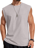 Mens Sleeveless Shirts 100% Cotton Workout Tank Tops Cut Off Shirts Gym Muscle Loose Fit Tee