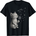 Cute Kitten Dandelion Flower cat Let It Go Motivation T-Shirt