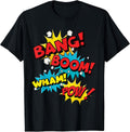 Bang Boom Wham Pow Comic Sound Effect Design T-Shirt
