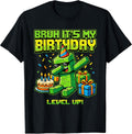 Bruh Its My Birthday Level Up Pixel Gamer Birthday Boys Kids T-Shirt