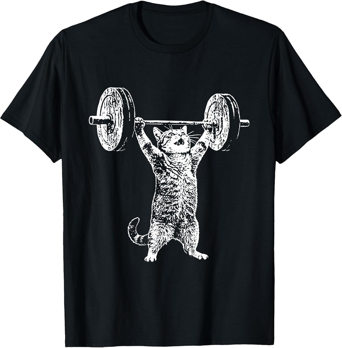 Funny Cat Gym Workout Deadlift Cat Meme Gym Pump Kitten T-Shirt