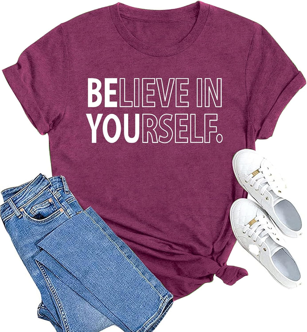 Inspirational Shirt for Women Believe in Yourself Tshirt Motivational Proud Tee Top