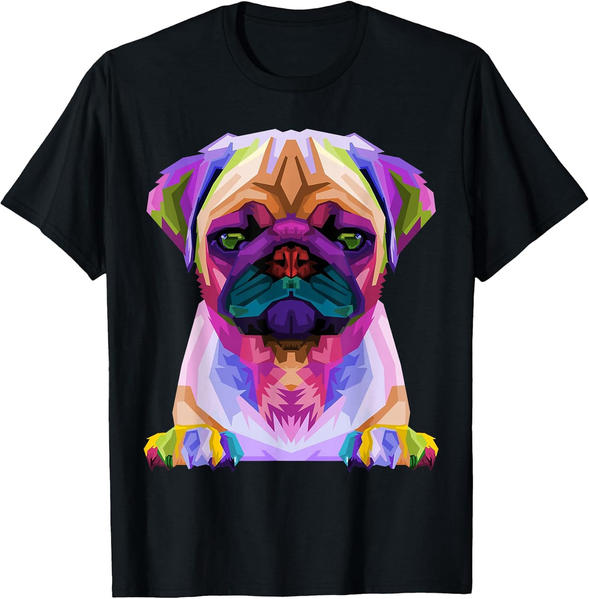 Pug Pop Art Colorful Portrait for Dog Lovers T-Shirt