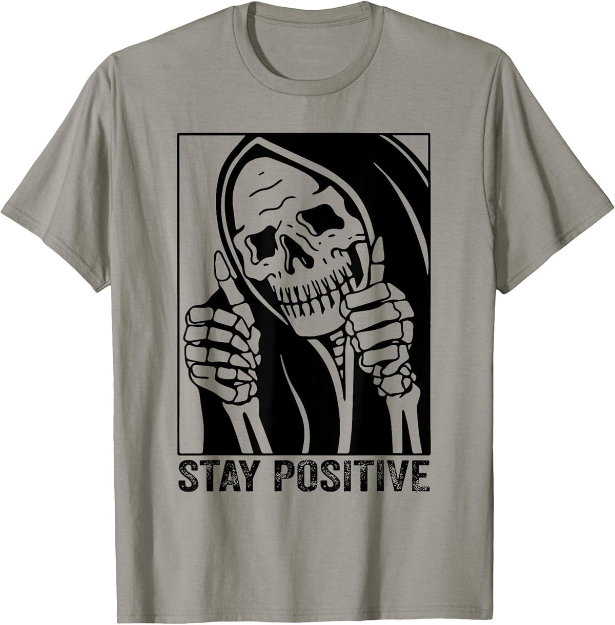 Funny Skull Stay Positive Skeleton Halloween Motivational T-Shirt