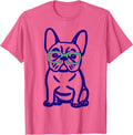 Cute French Bulldog Graphic with Glasses Pop Art Frenchie T-Shirt