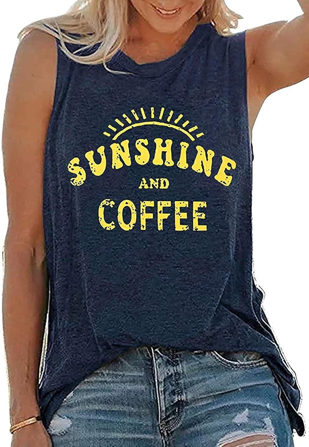 Womens Tank Tops Summer T Shirts Sleeveless Casual Loose Tunic Blouses 2026