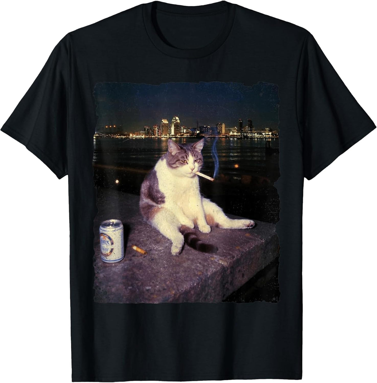 Cigarette Kitten Funny Smoking Cat Meme Stupid T-Shirt