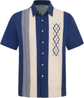 Hawaiian Shirt for Men,Printed Summer Beach Vintage Bowling Button Down Short Sleeves Casual Shirts