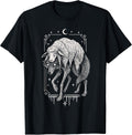 Wolf Sheep Horror Creepy Folklore Scary Goth Alt Aesthetic T-Shirt
