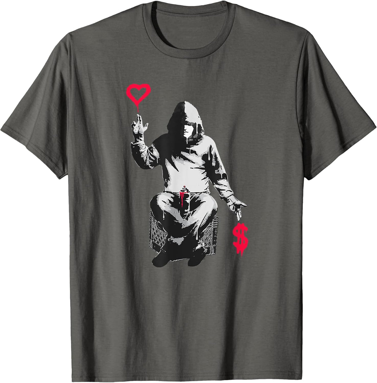 Love Over Money - Stencil Graffiti Urban Art Streetwear T-Shirt