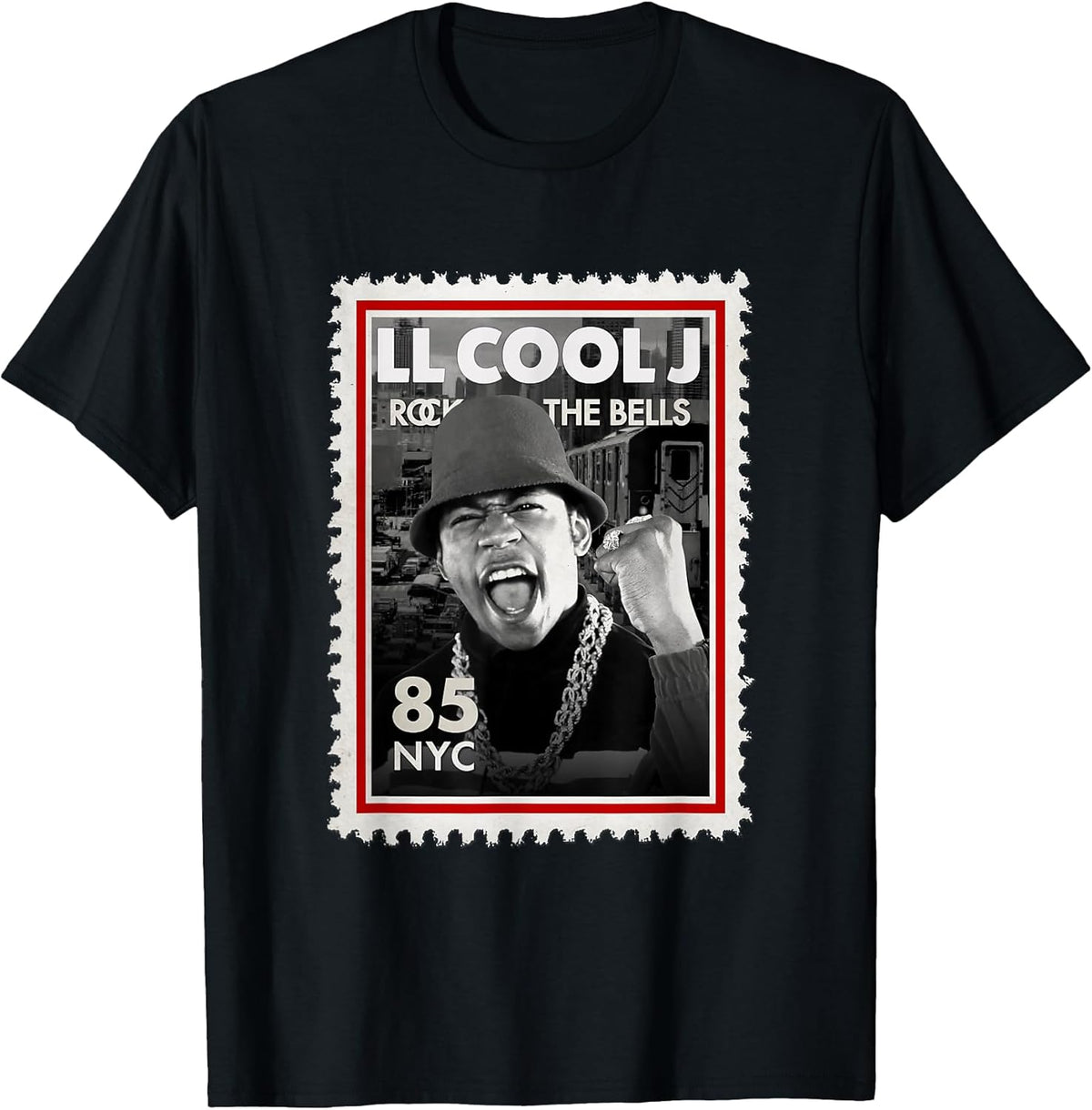 LL Cool J Rock The Bells NY 85 Stamp | 90's Vintage Legends T-Shirt