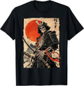 Japan Samurai Warrior Skeleton Ukiyo Ink Artwork Samurai T-Shirt