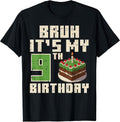 9th Birthday Pixel Gaming 9 Year Old Gamer Bday Boys Kids T-Shirt