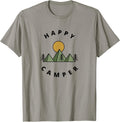 Happy Camper Camping Camp Forest Mountains Minimalist Mens T-Shirt