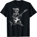 Funny Cat Playing Guitar Rock and Roll Gifts Men Women Kid T-Shirt