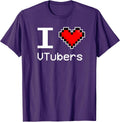 I Love VTubers, Pixel Heart, Retro Gamer T-Shirt