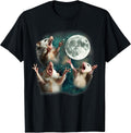 Three Possum Moon | 3 Opossum Funny Weird Cursed Meme T-Shirt