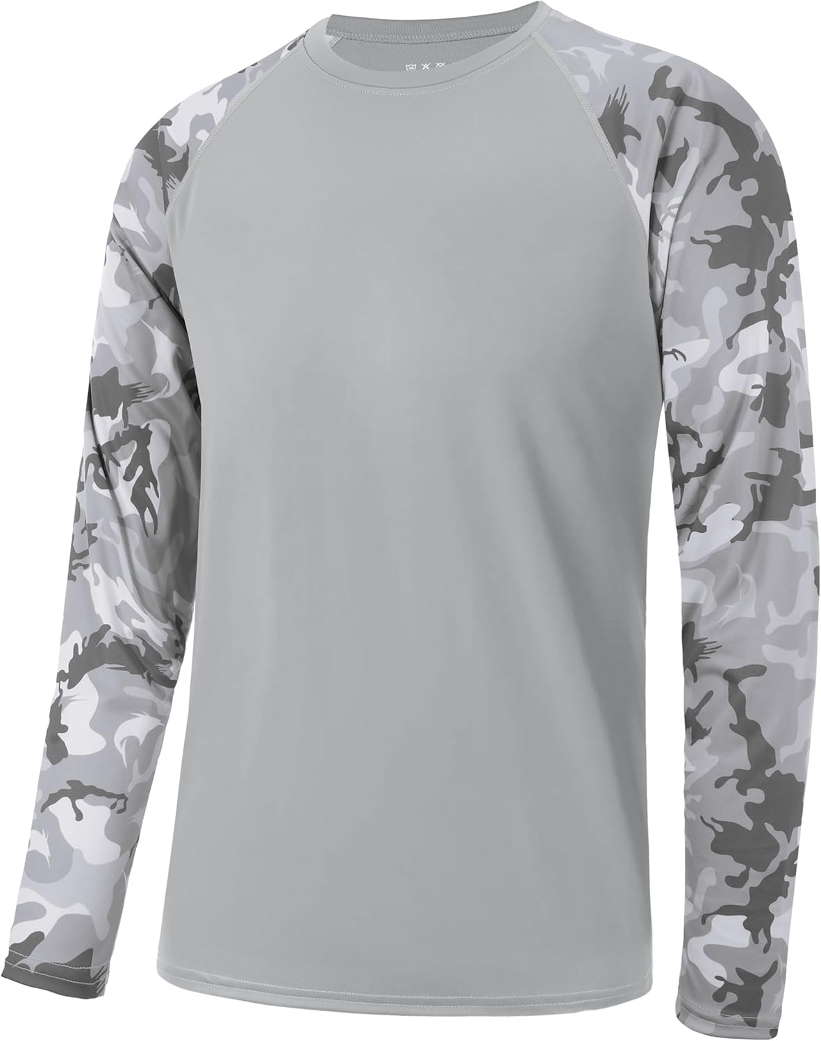 Men's Long Sleeve Fishing Shirts, UPF 50+ Camo Sun Protection Rash Guard, UV Shirt for Swimming Hunting Outdoor