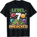 Pixel Gaming 7 Year Old Video Game 7th Birthday Boys Kids T-Shirt