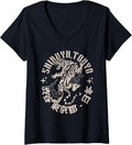 Womens Shibuya Tokyo Tiger – Vintage Japanese Streetwear Tiger V-Neck T-Shirt