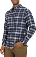 Men's Classic Fit Long Sleeve Button Down Stretch Flannel Casual Woven Shirt (S-2XL)