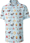 Men's Casual Button Down Shirts Regular Fit Print Short Sleeve Hawaiian Shirt for Men