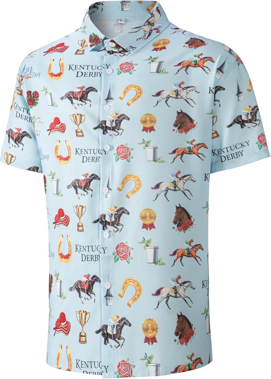 Men's Casual Button Down Shirts Regular Fit Print Short Sleeve Hawaiian Shirt for Men