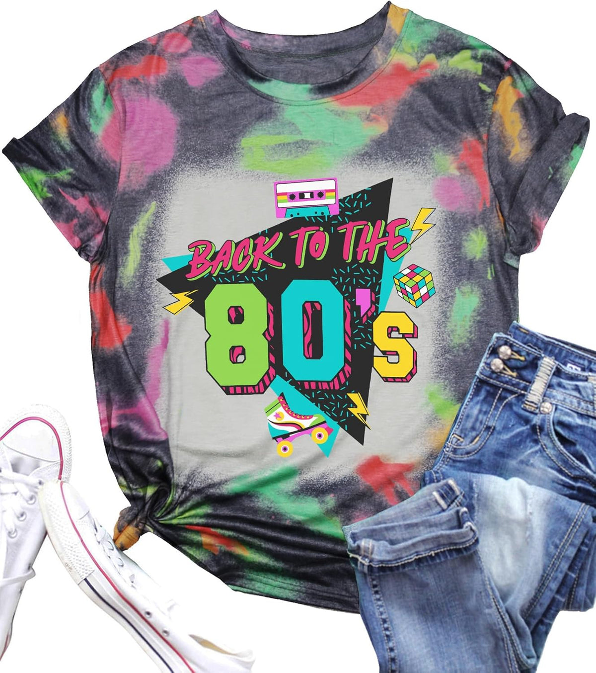 I Love The 80's Shirt for Women Vintage 80s Music Graphic Tshirt 80's Party Short Sleeve Blouse Tops
