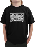 Boys Word Art T-Shirt - Boombox 80s Rap Hits Word Art