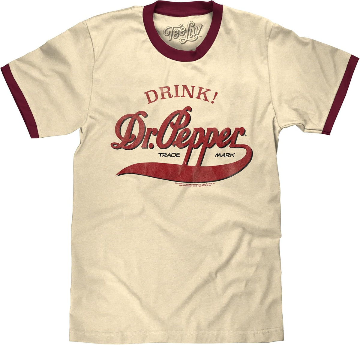 Men's Retro Drink Dr Pepper Ringer Tee Shirt