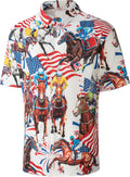 Men's Casual Button Down Shirts Regular Fit Short Sleeve Hawaiian Shirt for Men