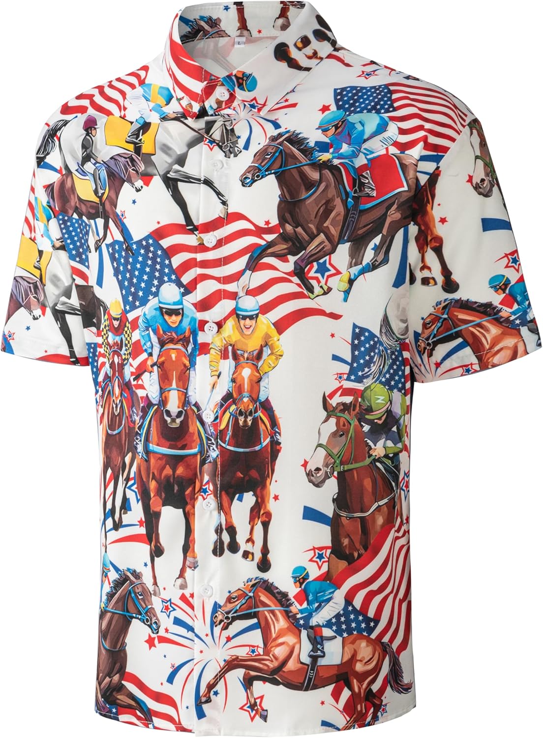 Men's Casual Button Down Shirts Regular Fit Short Sleeve Hawaiian Shirt for Men