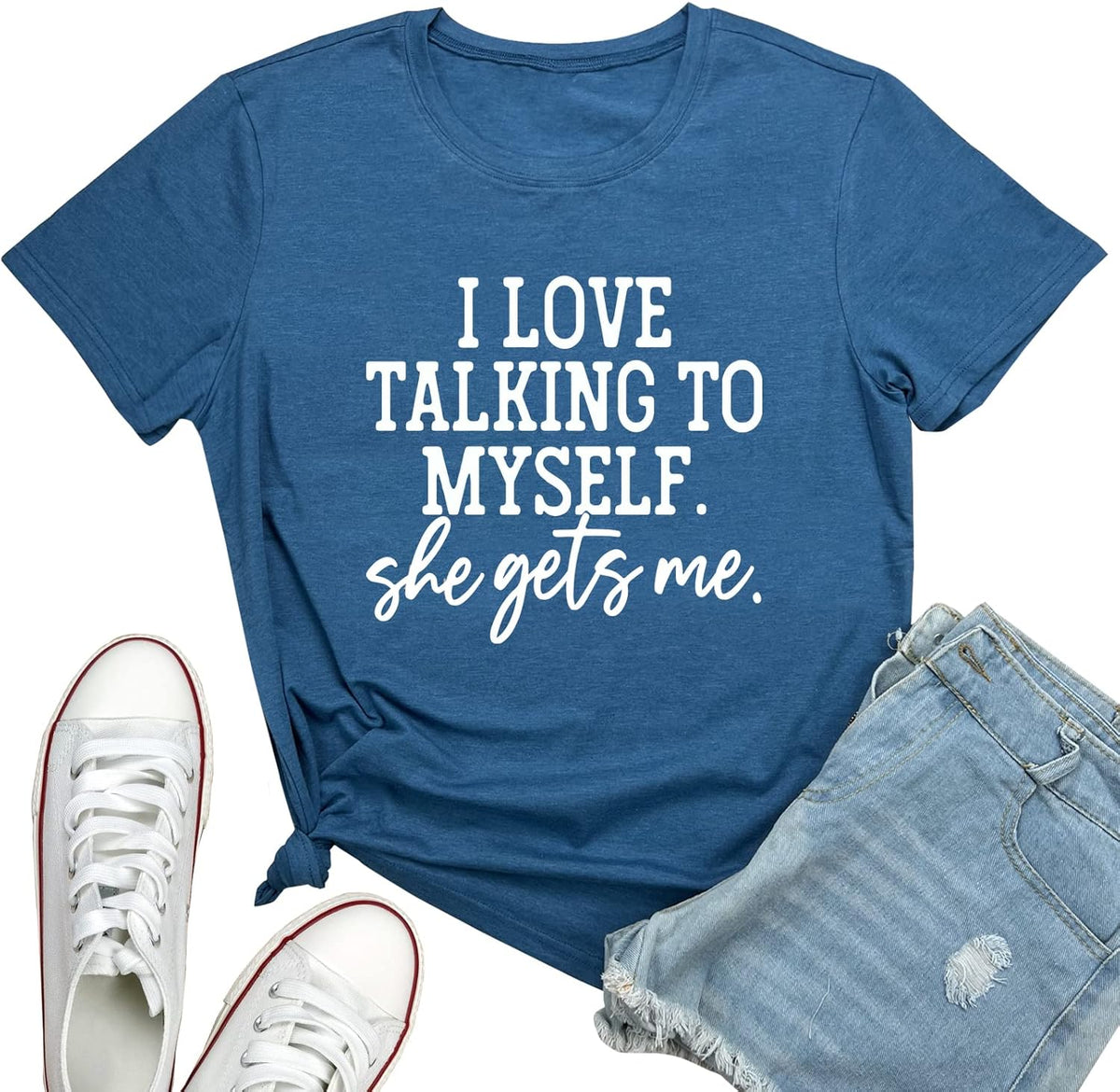 I Love Talking to Myself She Gets me Women Graphic Shirts Cute Tees