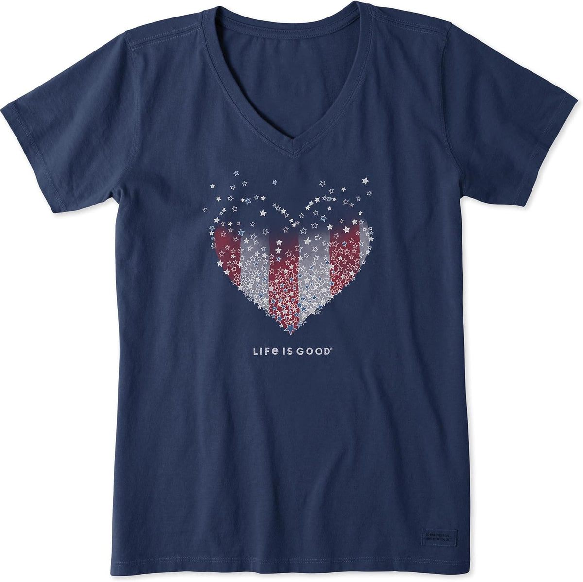 Womens Crusher Vee Heart Of Hearts, Jet Black